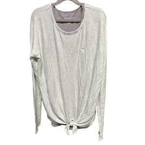 Abercrombie & Fitch Kids Light Green Long Sleeve Tie Front Top Sz 15/16 Casual